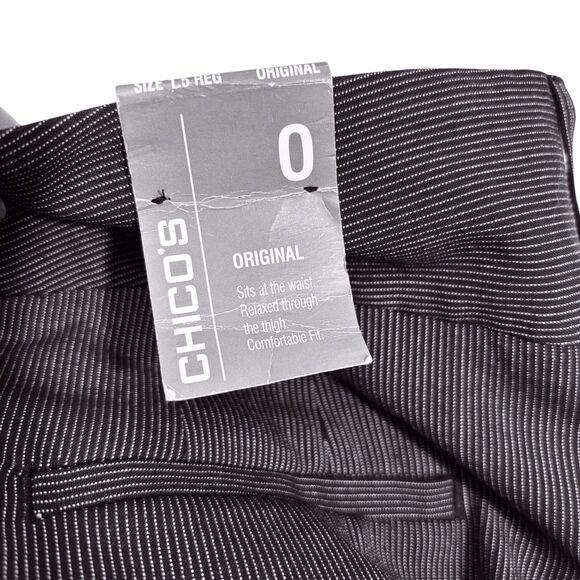 Chicos Originals Delancy Pin Stripe Damon Pants Size 1.5 Reg Medium 30x33 NWT - Picture 8 of 9